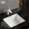 Lavabo de baño rectangular bajo encimera de porcelana vítrea