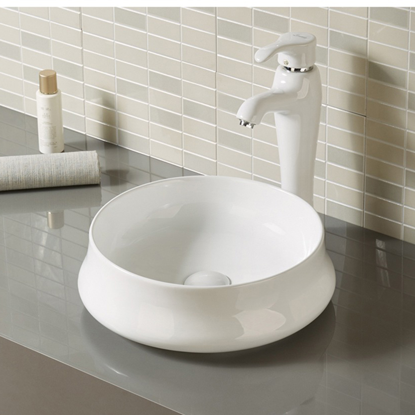 Lavabo de cerámica ovalado para baño