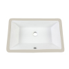 Lavabo de baño rectangular bajo encimera de porcelana vítrea