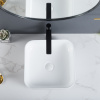 Lavabo de cerámica de porcelana blanca extremadamente resistente a rayones y manchas