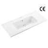 Mueble de baño con encimera de porcelana vítrea rectangular, lavabo