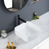 Lavabo de cerámica de porcelana blanca extremadamente resistente a rayones y manchas