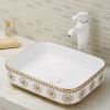 Lavabo de baño de porcelana vítrea con encimera