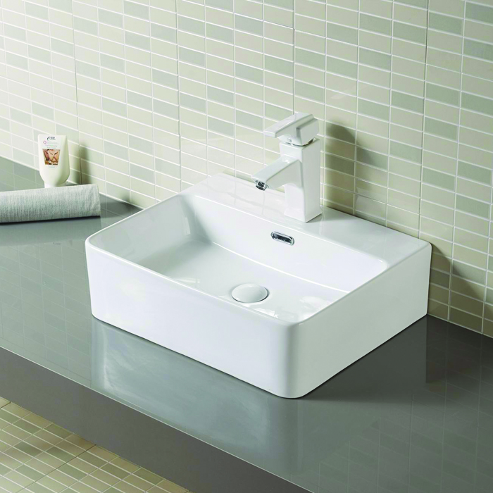 Lavabo de porcelana rectangular