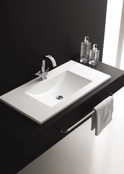 Lavabo de baño rectangular de 18" de ancho