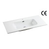 Mueble de baño con encimera de porcelana vítrea rectangular, lavabo