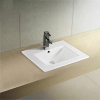 Mueble lavabo rectangular blanco para baño, lavabo de encimera