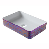 Lavabo de baño de tipo vasija rectangular