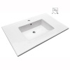 Lavabo de baño cuadrado grande con encimera rectangular