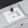 Lavabo de baño rectangular de diseño de alta gama, lavabo de baño de forma cuadrada, lavabo de baño de lujo con tocador