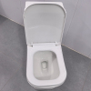 Inodoro de una pieza blanco con nuevo diseño de moda, inodoro sin borde, altura cómoda