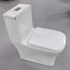Inodoro de una pieza blanco con nuevo diseño de moda, inodoro sin borde, altura cómoda