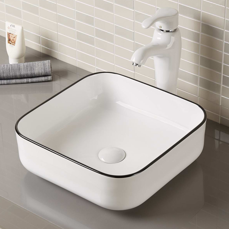 Lavabo de pedestal de porcelana vitrificada de tamaño pequeño