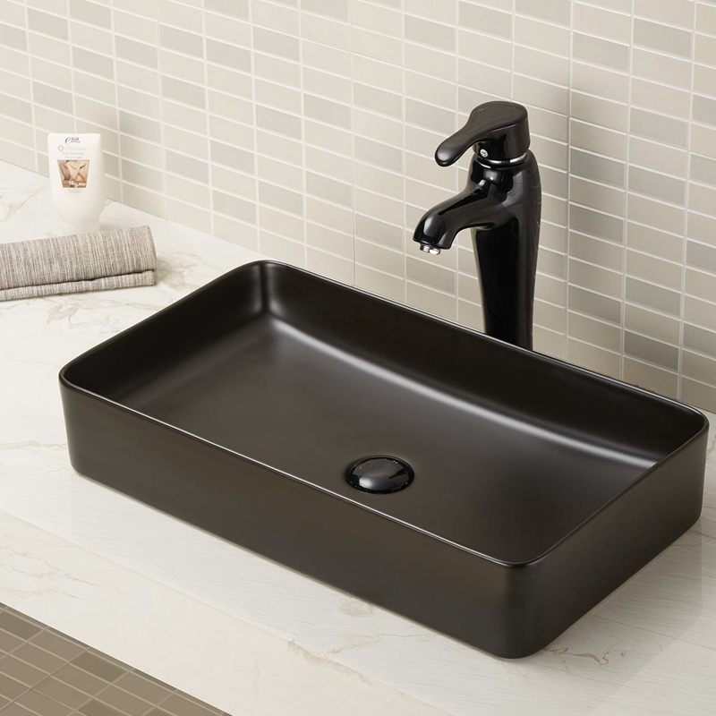 lavabo de baño de vasija rectangular