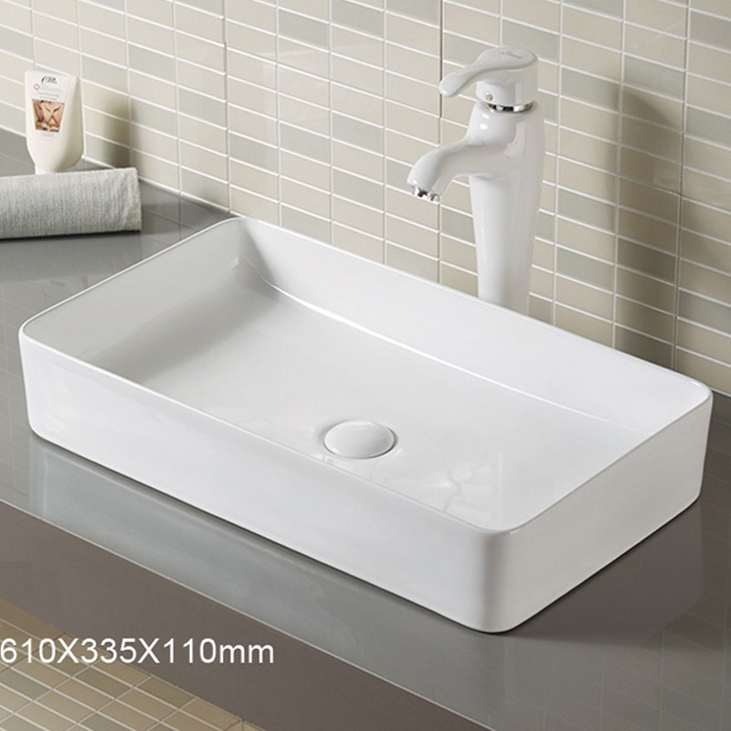 lavabo de baño de vasija rectangular