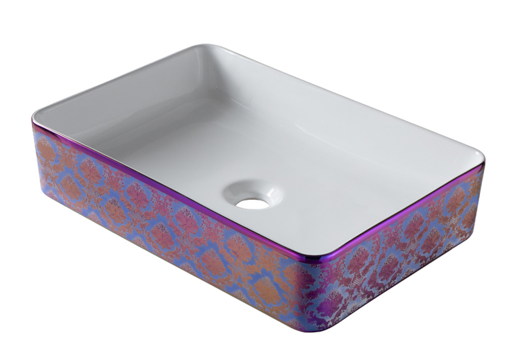 lavabo de baño de vasija rectangular