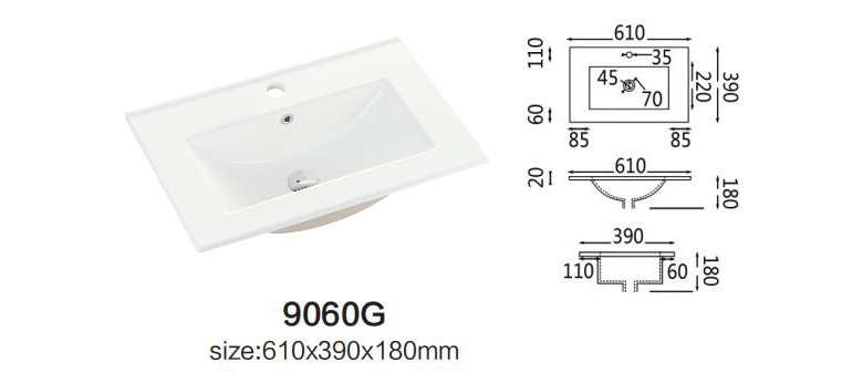 Encimeras de tocador de baño con lavabo