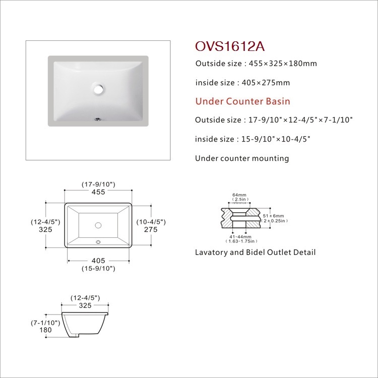 lavabo rectangular de sobremesa