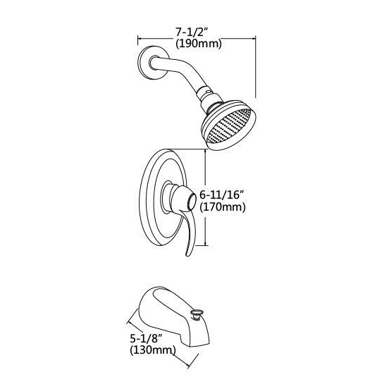 grifo de baño de latón para bañera y ducha