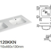 Lavabo de baño rectangular con montaje en la parte superior