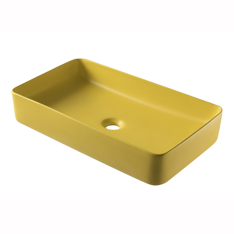 Lavabo de baño de tipo vasija rectangular