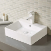 Lavabo de cerámica rectangular con soporte