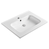 Lavabo de baño rectangular con montaje en la parte superior