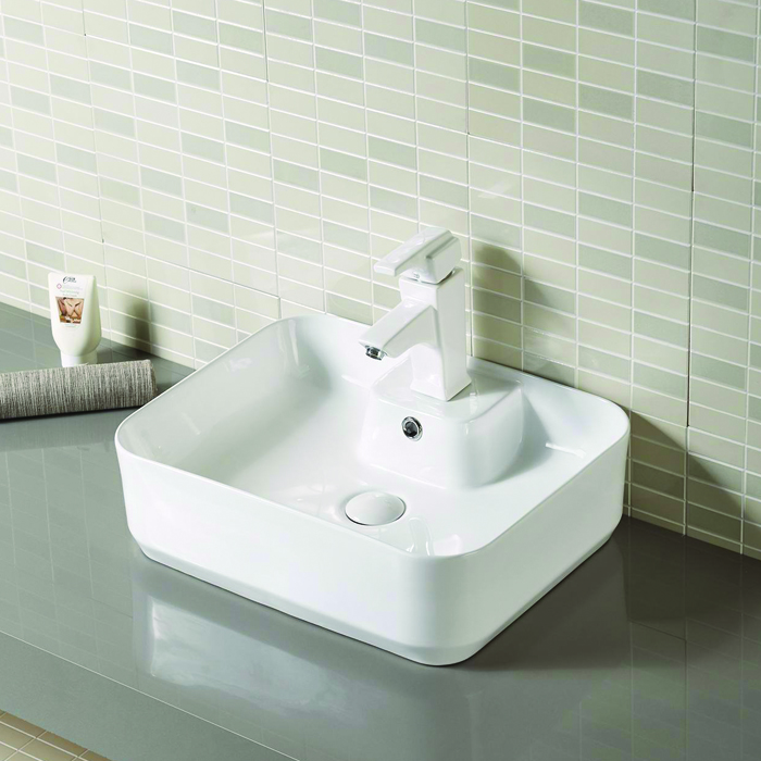 Tocador de porcelana Lavabo de esquina grande para baño