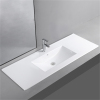 Grifo de lavado a mano de porcelana, lavabo de diseño, tocador de baño con lavabo y mueble