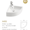 Lavabo de cerámica de esquina pequeño para colgar en la pared, modelos de lavabos para baño, precio de lavabo