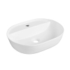 Lavabo de baño blanco con orificio para grifo