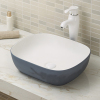 Lavabo de baño de encimera de porcelana vítrea sin rebosadero