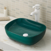 Lavabo de baño de encimera de porcelana vítrea sin rebosadero