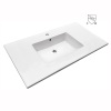 Lavabo de baño cuadrado grande con encimera rectangular