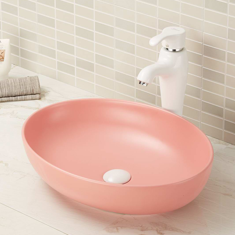 Oval counter top bathroom wash basin