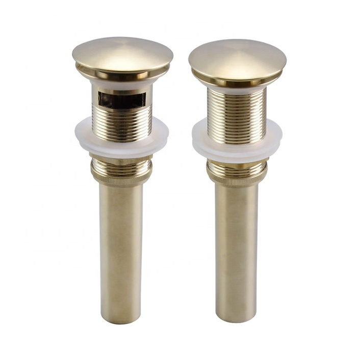 Gold Plating Brass Brushed Nickel Pop Up Drain