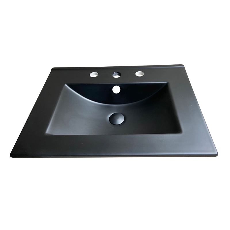 Matt Black Color Ceramic Cabinet Basin Modern Bathroom Sink