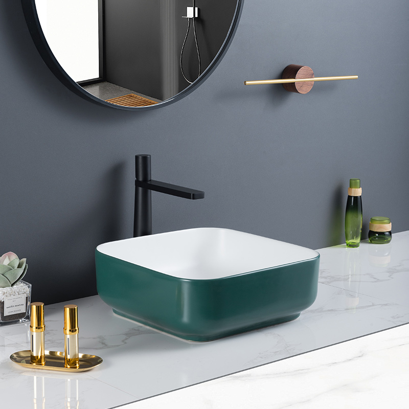 Above Countertop Green Bowl Sink