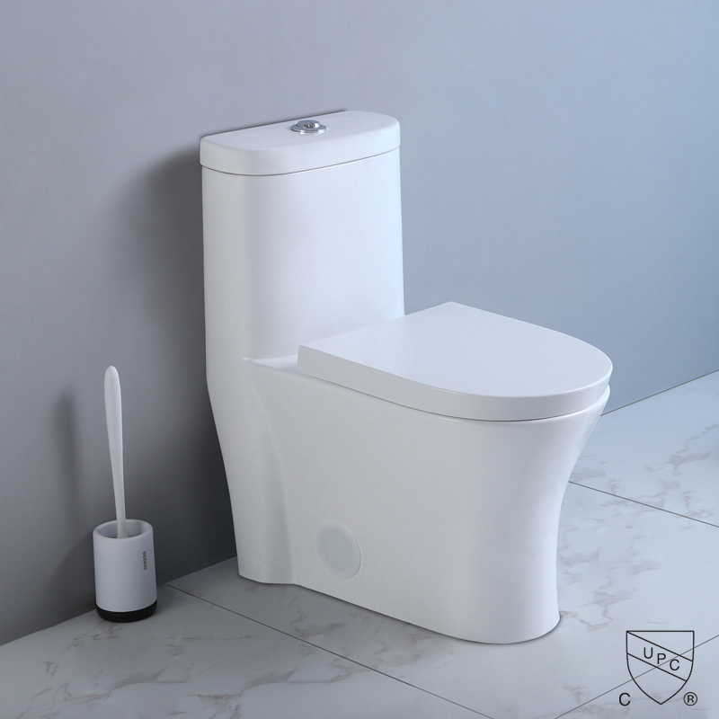 Full-Skirted Toilet Design White One Piece Comfort Height Toilet Round Bowl