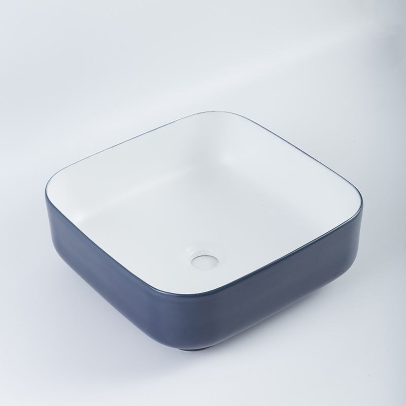 High-Quality Ceramic Construction Convenient Versatility Blue Wash Basin