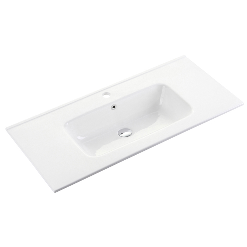 Bathroom Rectangular Thin Edge Counter Basin Ceramic Vanity Top Wash Basin